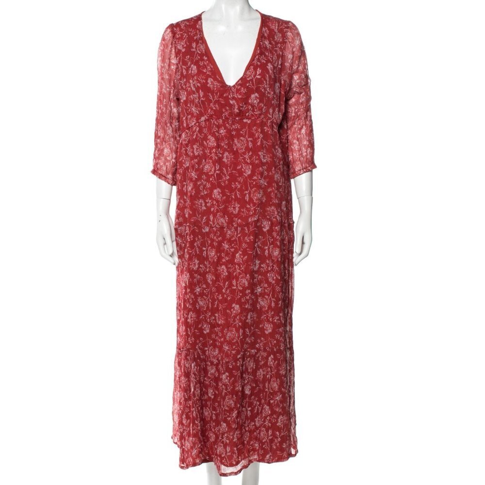 Cynthia Rowley Tiered Gauzy Maxi Midi Boho Lined Dress Size 8 Western Festival